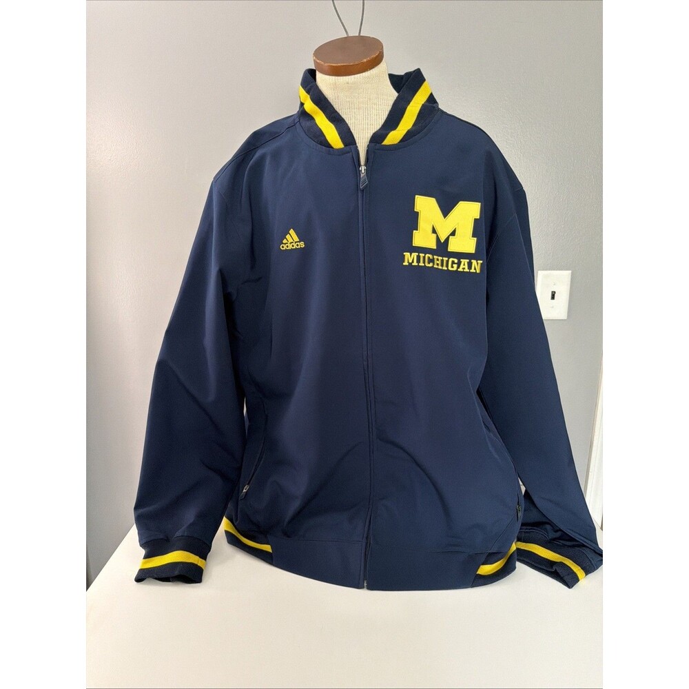 Michigan Wolverines Adidas Full Zip Jacket Mens 3XL NCAA Football Track Jacket
